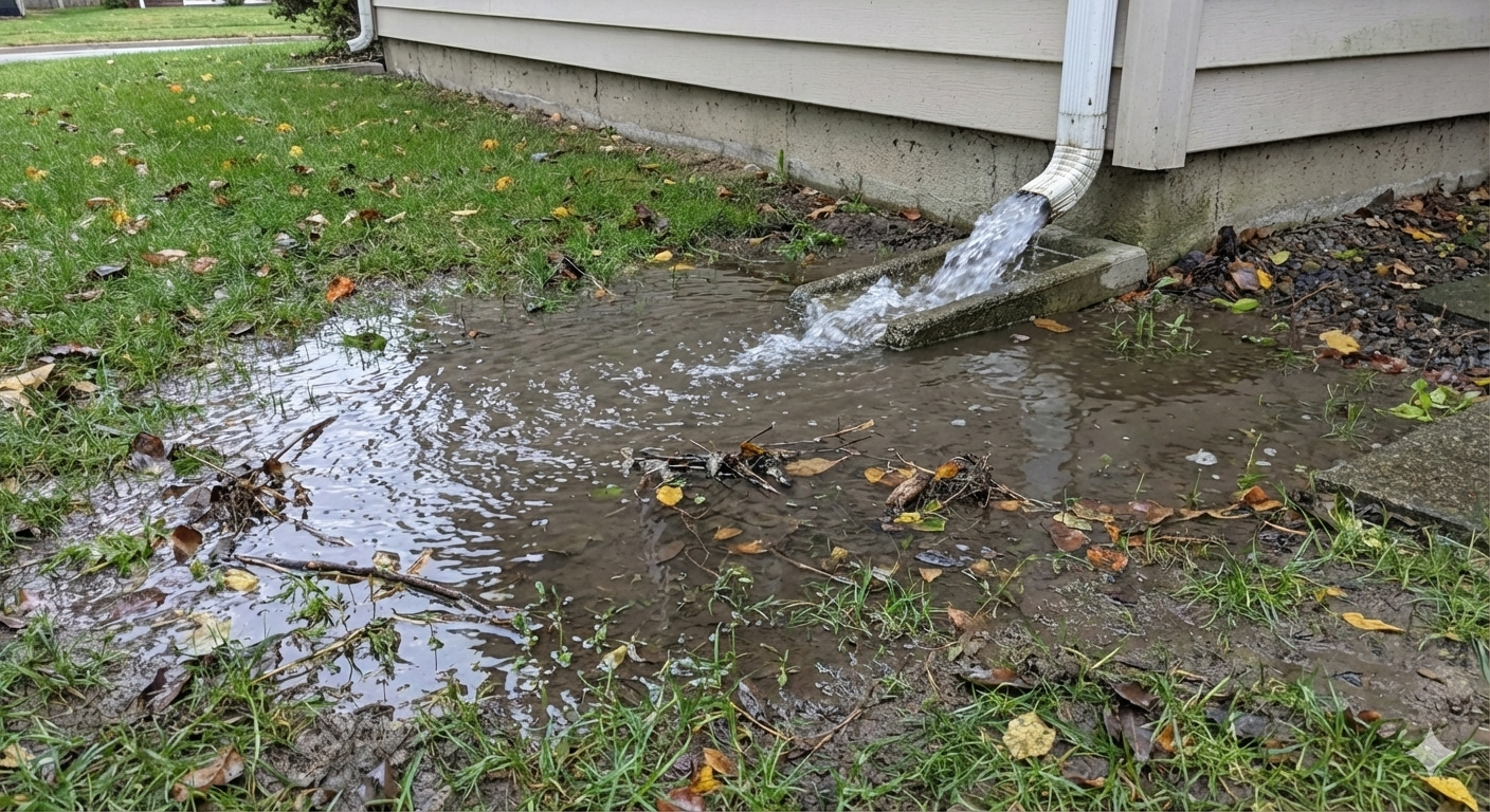 Diagram showing improved gutter drainage capacity